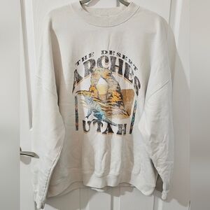 Abercrombie & Fitch Cream Graphic Sweater